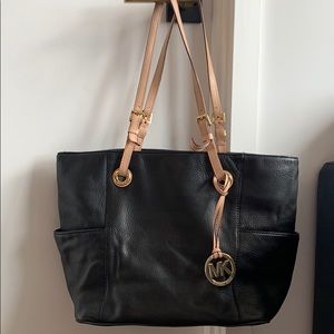 Michael Kors Black Leather Tote Bag